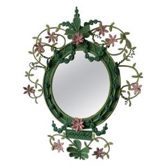 Le miroir de jardinier vert et rose