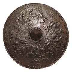 Antique French Cast Iron Wall Shield, C. 1890