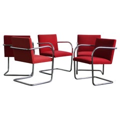 Mies Van Der Rohe Brno Chairs for Knoll in Red, Set of 6