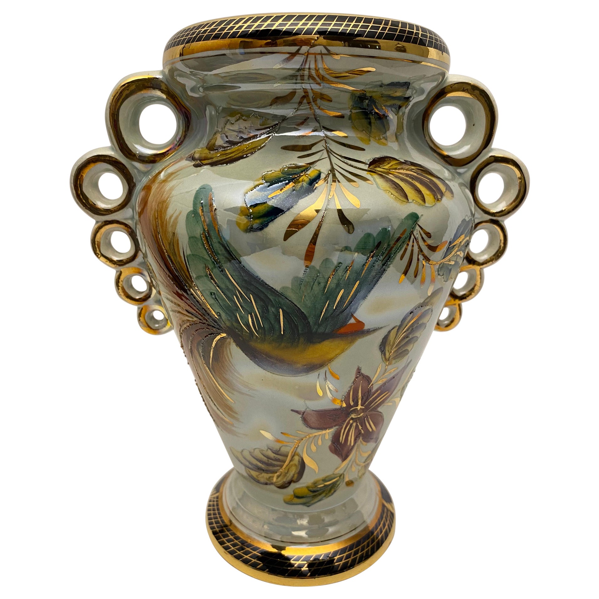 Vase en porcelaine de Quaregnon de H. Bequet, céladon