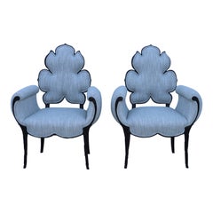 1950's Grosfeld House Flower Back Lounge Chairs