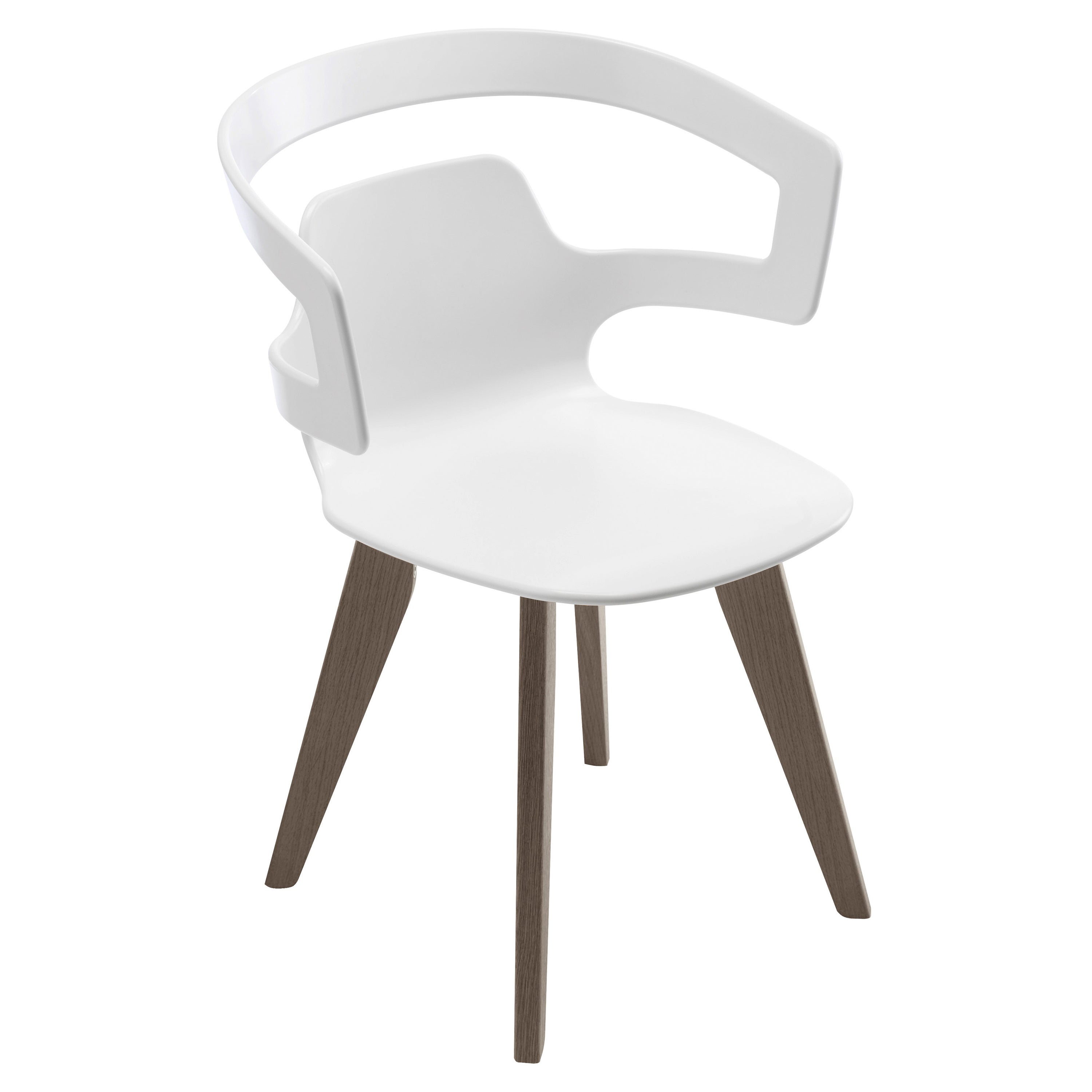 Alias 558 Segesta Chair in White Seat and Dark Oak Frame by Alfredo Häberli For Sale