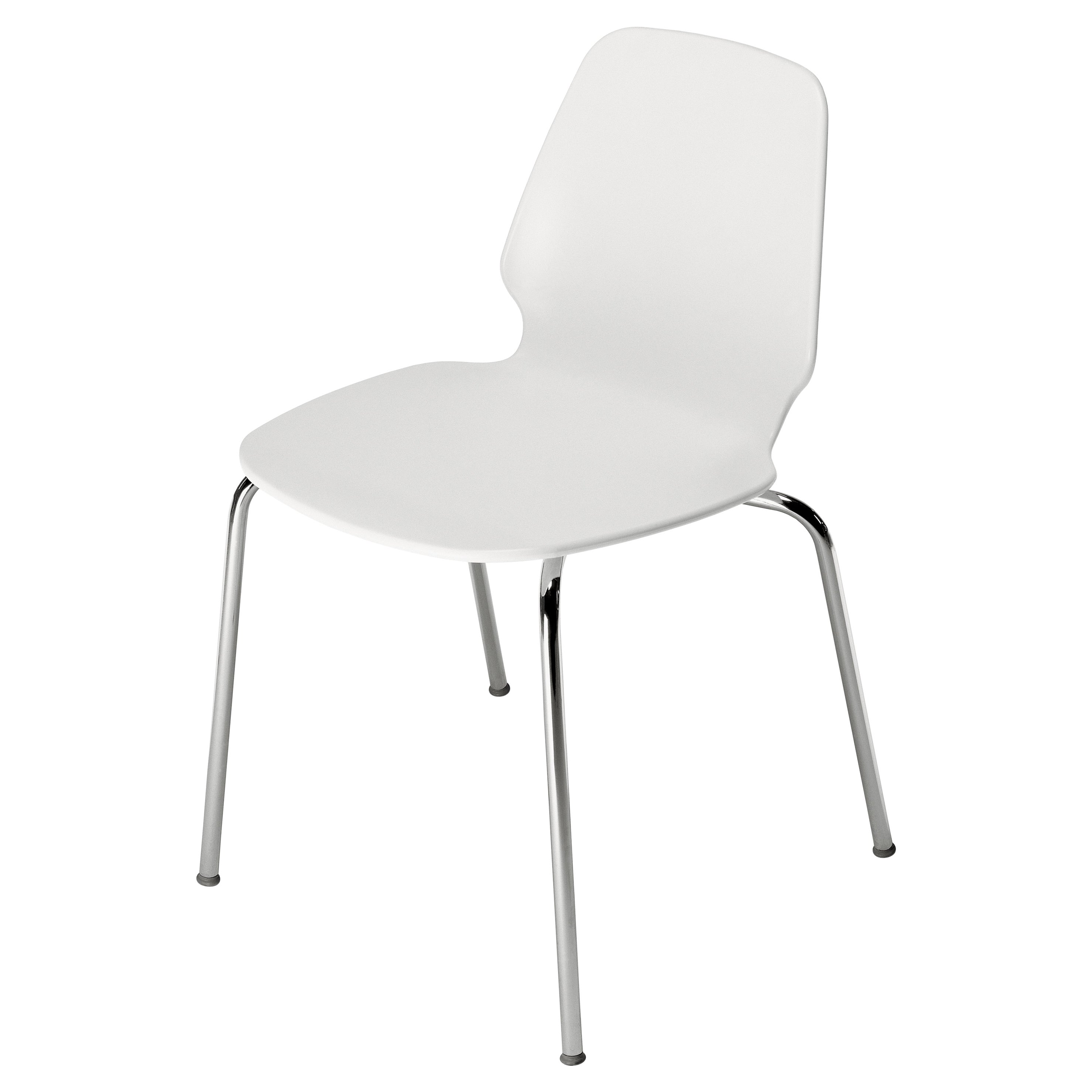 Alias 530 Selinunte Chair in White and Chromed Steel Frame by Alfredo Häberli For Sale