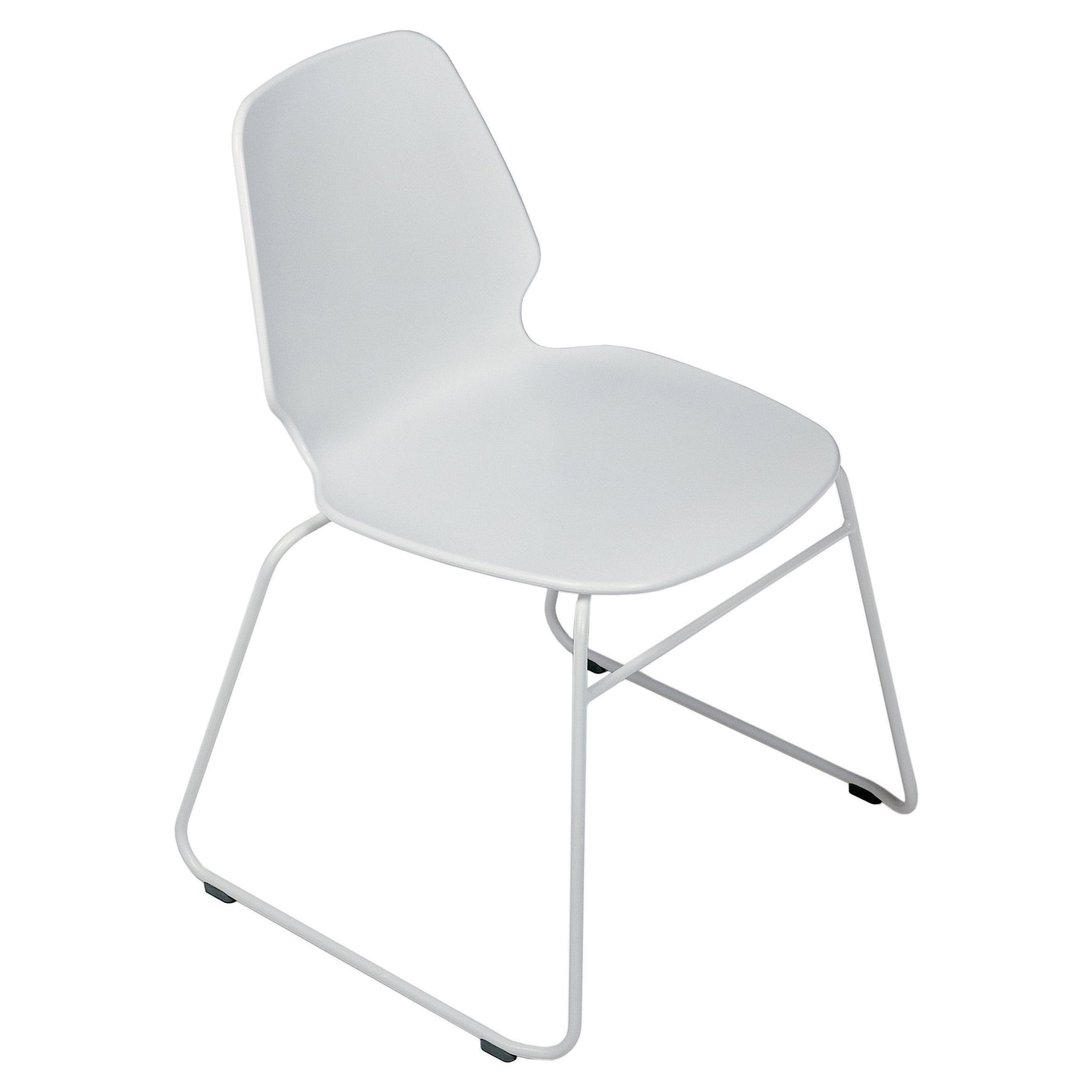 Alias 531 Selinunte Sledge Chair in White Seat and Lacquered Steel Frame