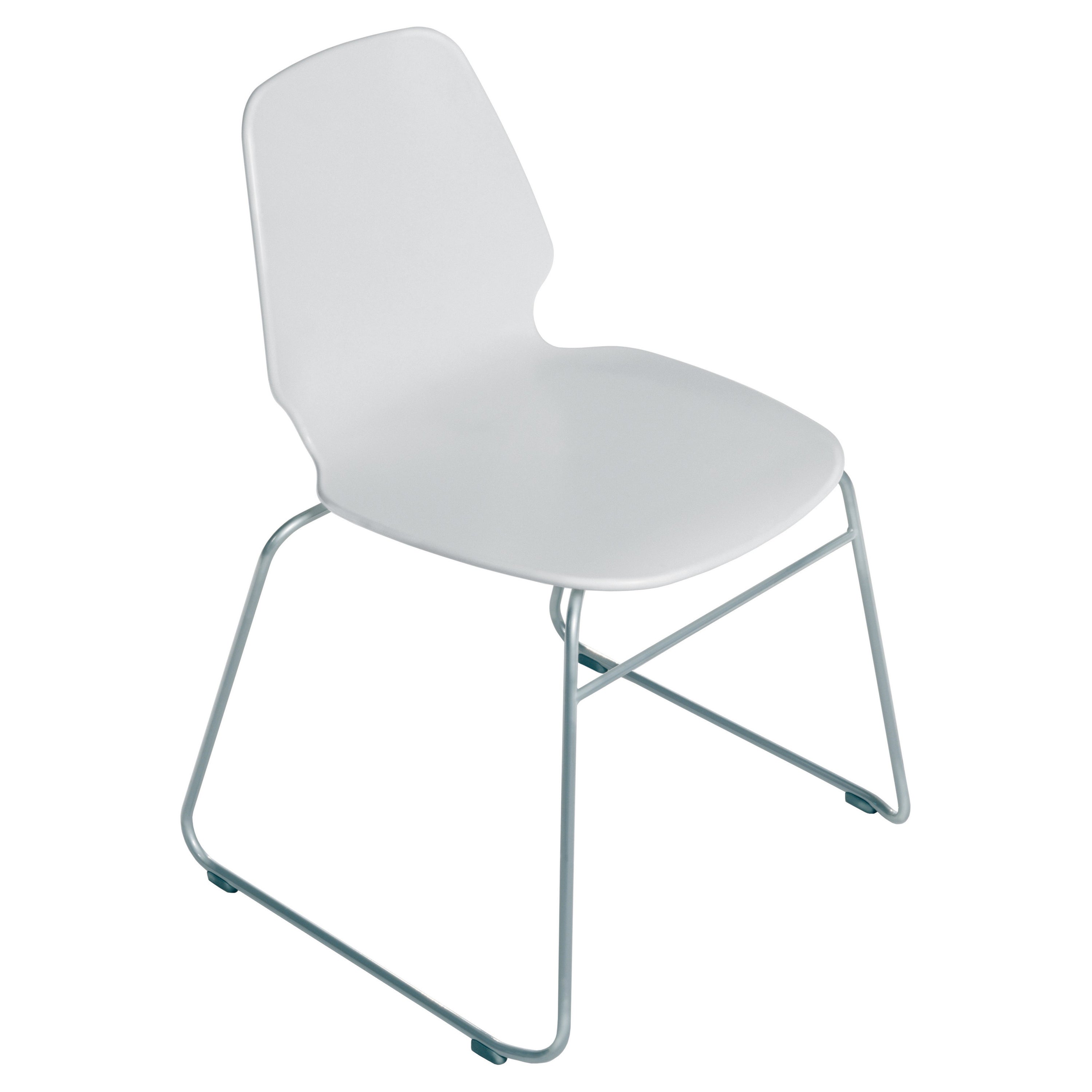 Alias 531 Selinunte Sledge Chair in White and Steel Frame by Alfredo Häberli For Sale