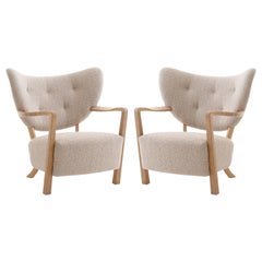Set of 2 Wulff ATD2, COM 'Customer Own Material' w. Oak Wood for &Tradition