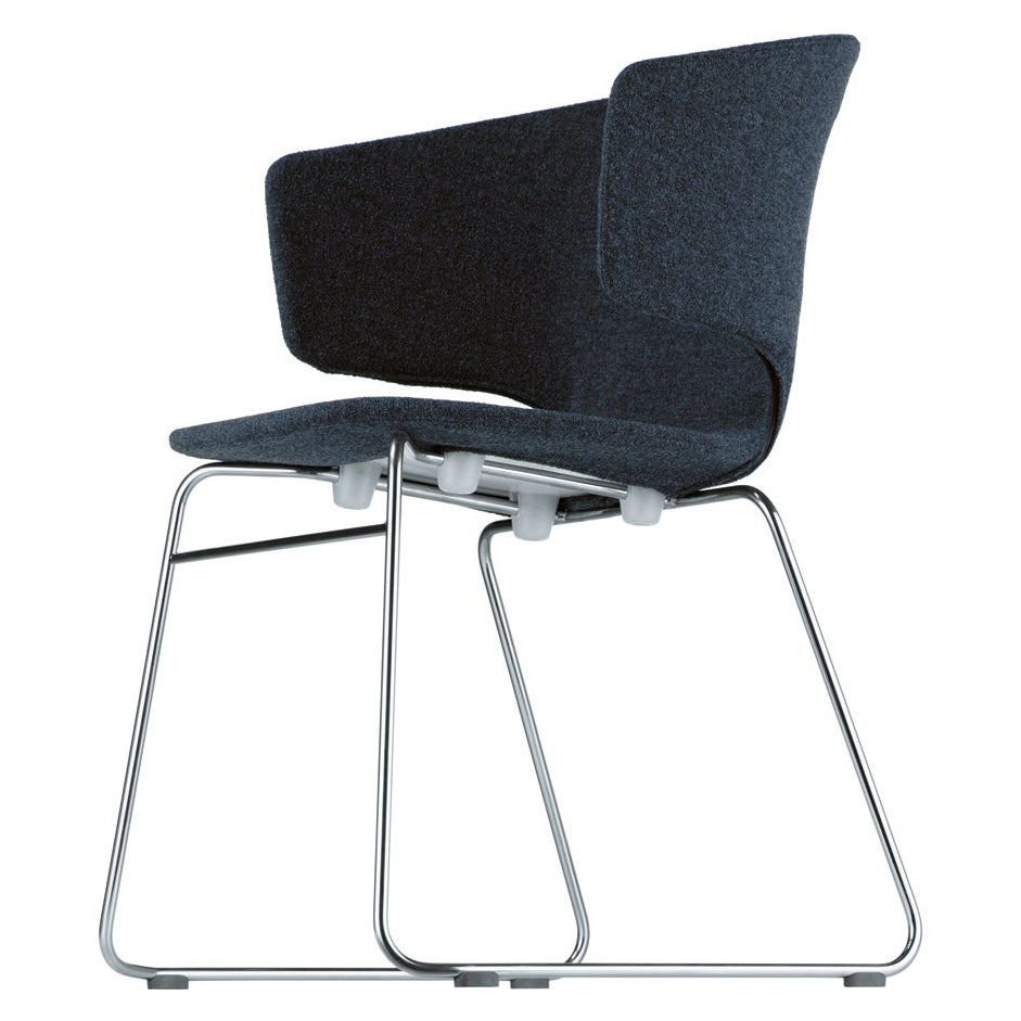 Alias 504 Taormina Sledge Chair in Blue & Chromed Steel Frame by Alfredo Häberli For Sale