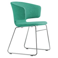 Alias 504 Taormina Sledge Chair in Green with Chromed Steel by Alfredo Häberli
