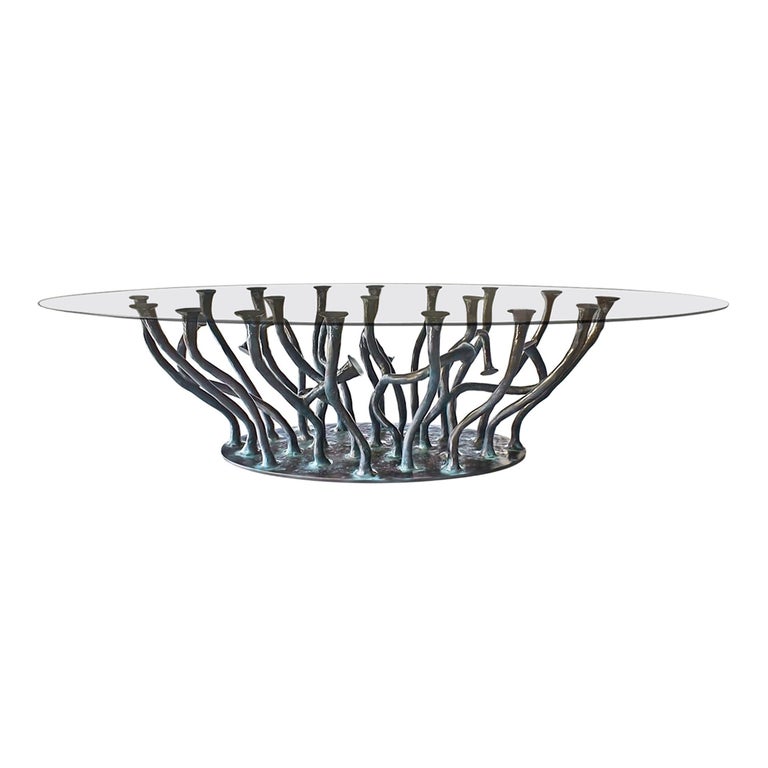 New Design Bronze Glass Dining Table for 10/12 Persons For Sale at 1stDibs