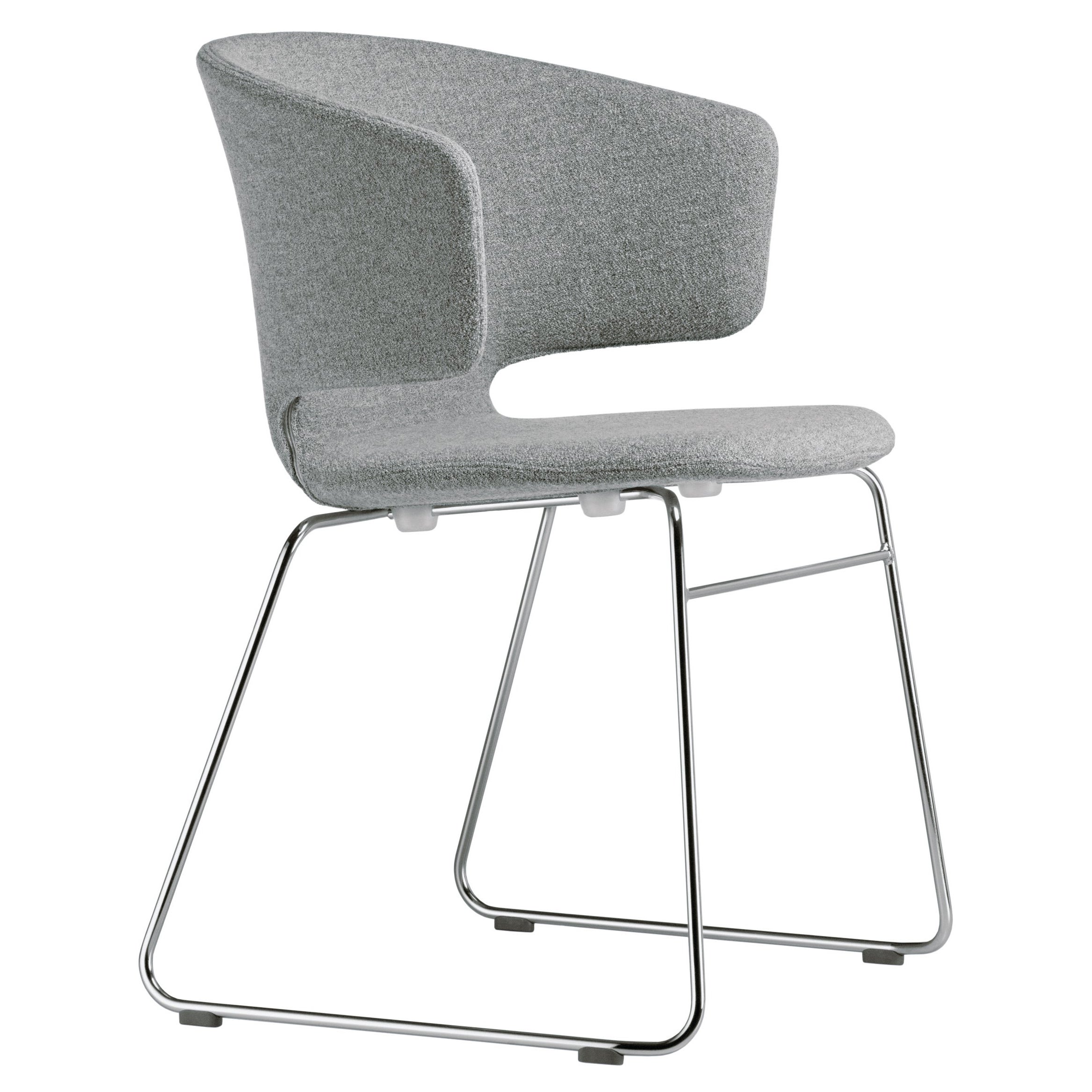Alias 504 Taormina Sledge Chair in Grey & Chromed Steel Frame by Alfredo Häberli For Sale