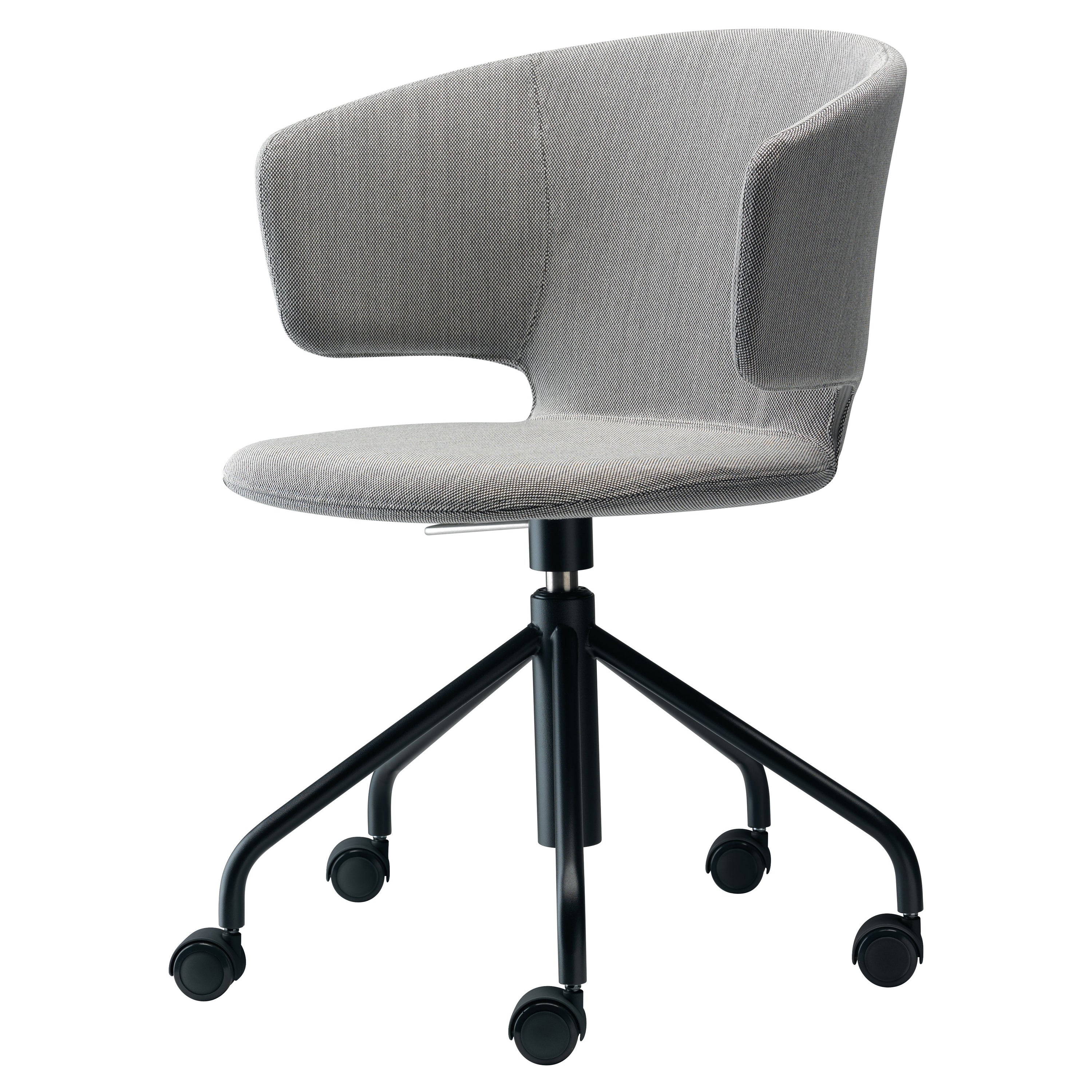 Alias 511 Taormina Studio Chair in Gray Seat and Black Lacquered Steel Frame For Sale