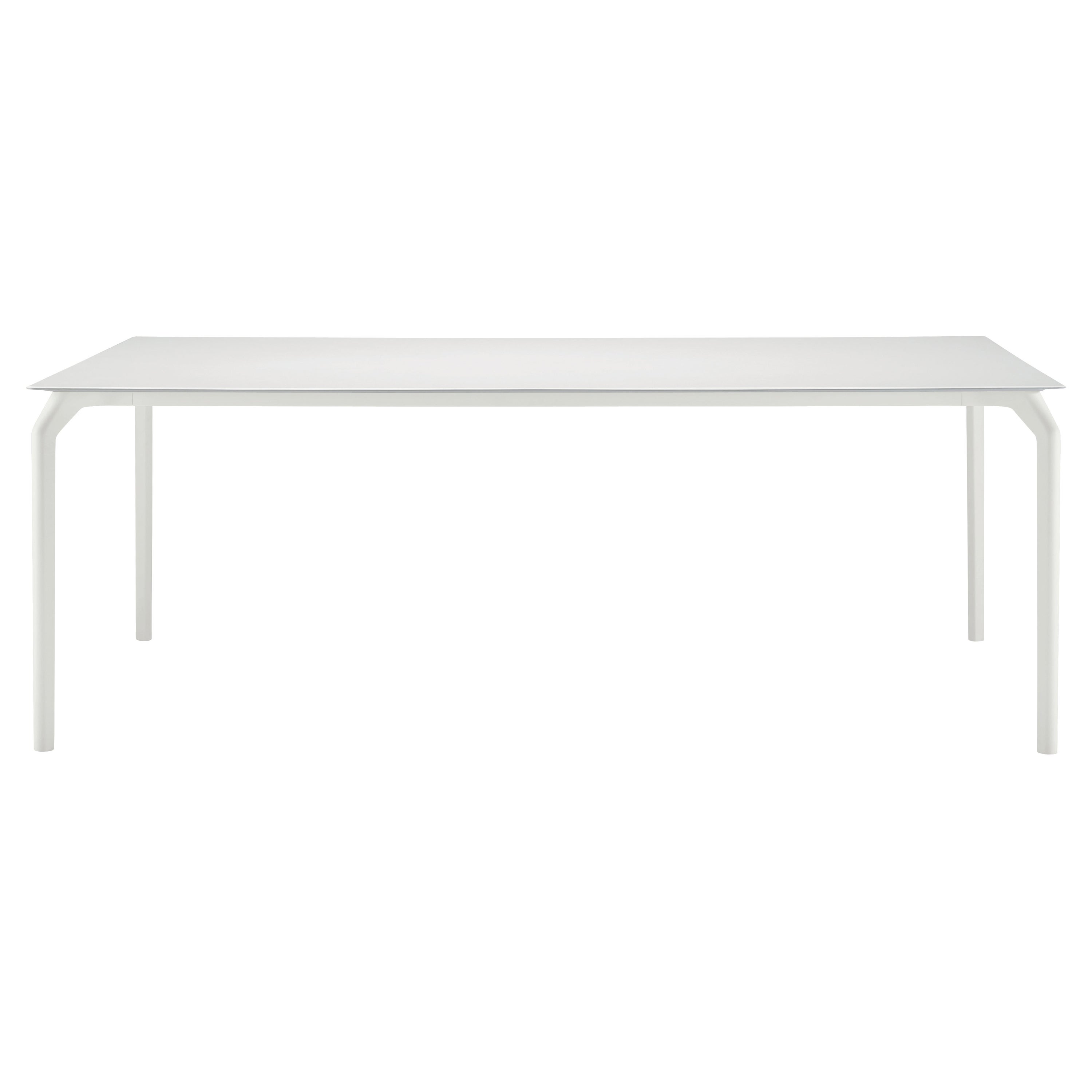 Alias Small 632 TEC 1000 Table in White with Lacquered Aluminum Frame For Sale