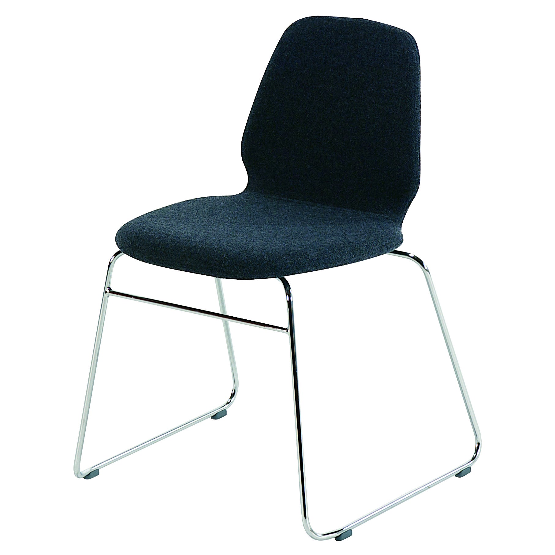Alias 517 Tindari Sledge Chair in Black Seat with Chromed Steel Frame For Sale