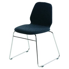 Alias 517 Tindari Sledge Chair in Black Seat with Chromed Steel Frame