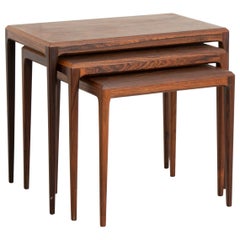 Danish Midcentury Rosewood Nest of Tables by Johannes Andersen for Silkeborg