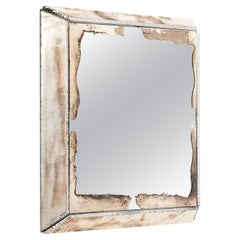 "Diamond" Contemporary Mirror, 85cm Silvered Glass and Central Mirror,Birch Wood