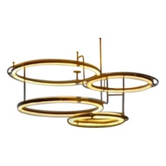 Flush Mount Construction of Brass Rings with LED