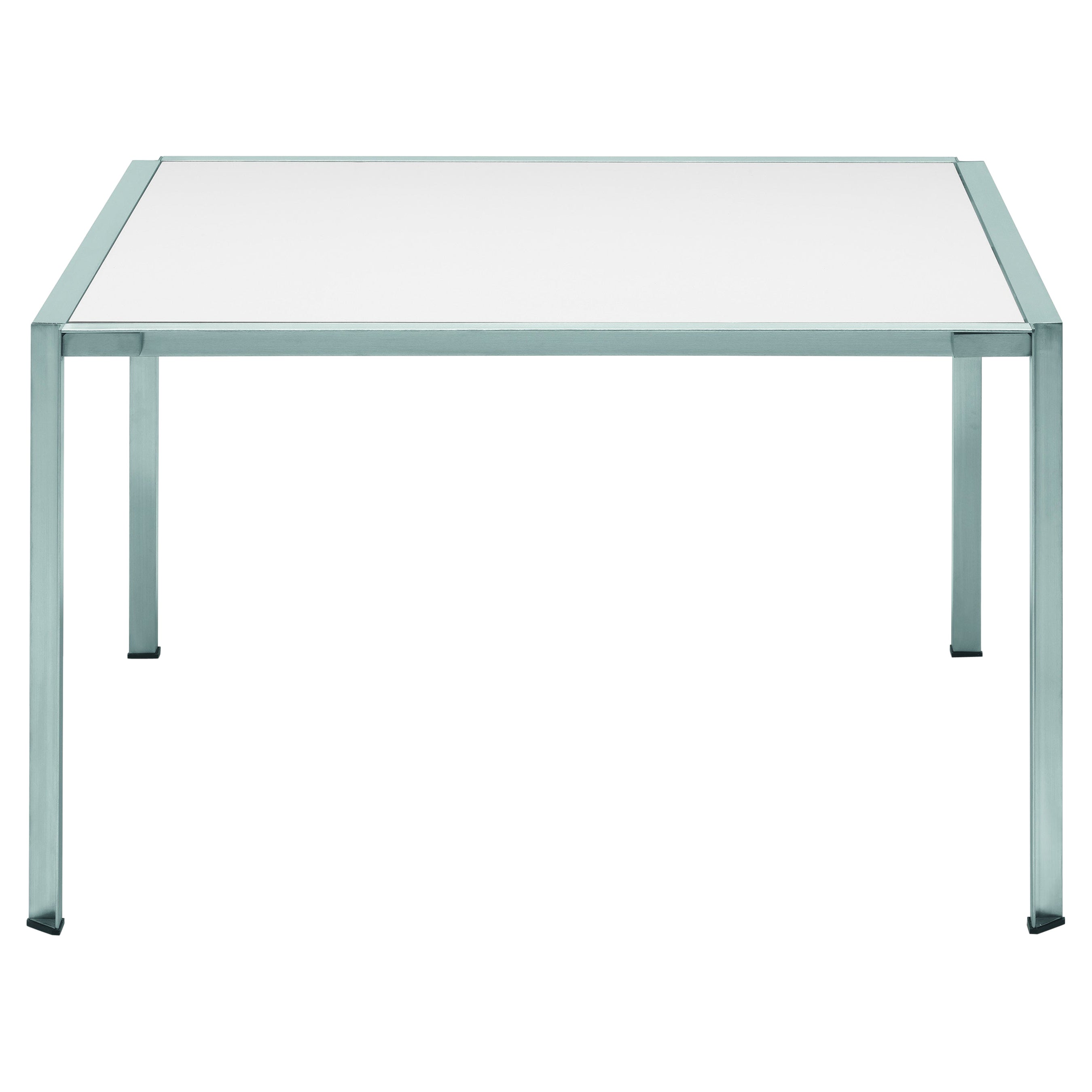 Alias 223_O Green Table with Brushed Stainless Steel Frame and Dekton Top 