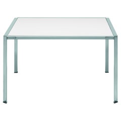 Table verte Alias 223_O avec cadre en acier inoxydable brossé et plateau Dekton 