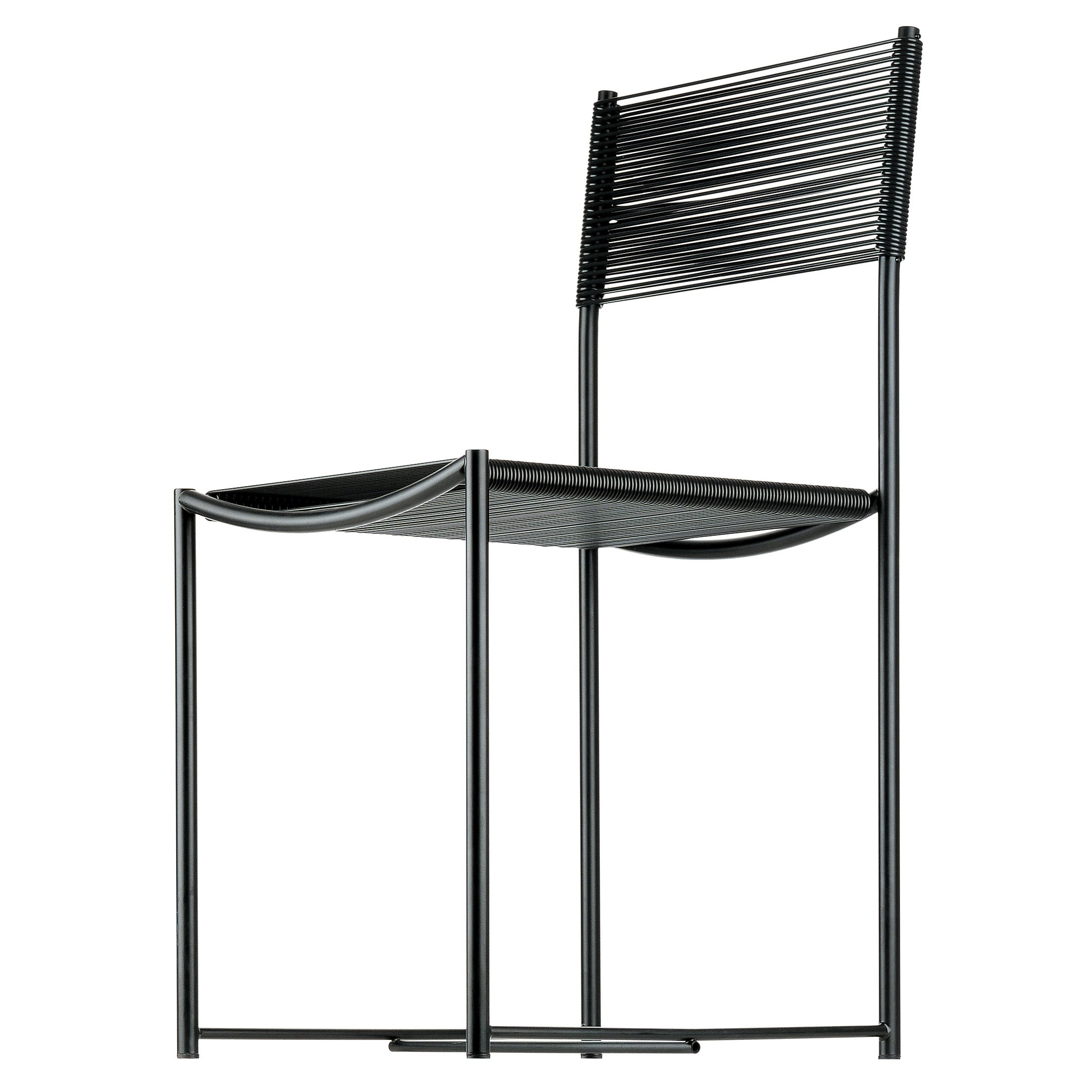 Alias 101 Spaghetti Chair with Black PVC Seat and Black Lacquered Steel Frame For Sale