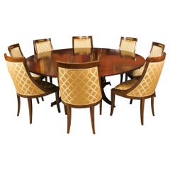 Used Jupe Dining Table Leaf Cabinet & 8 Gondola Chairs Mid 20th C