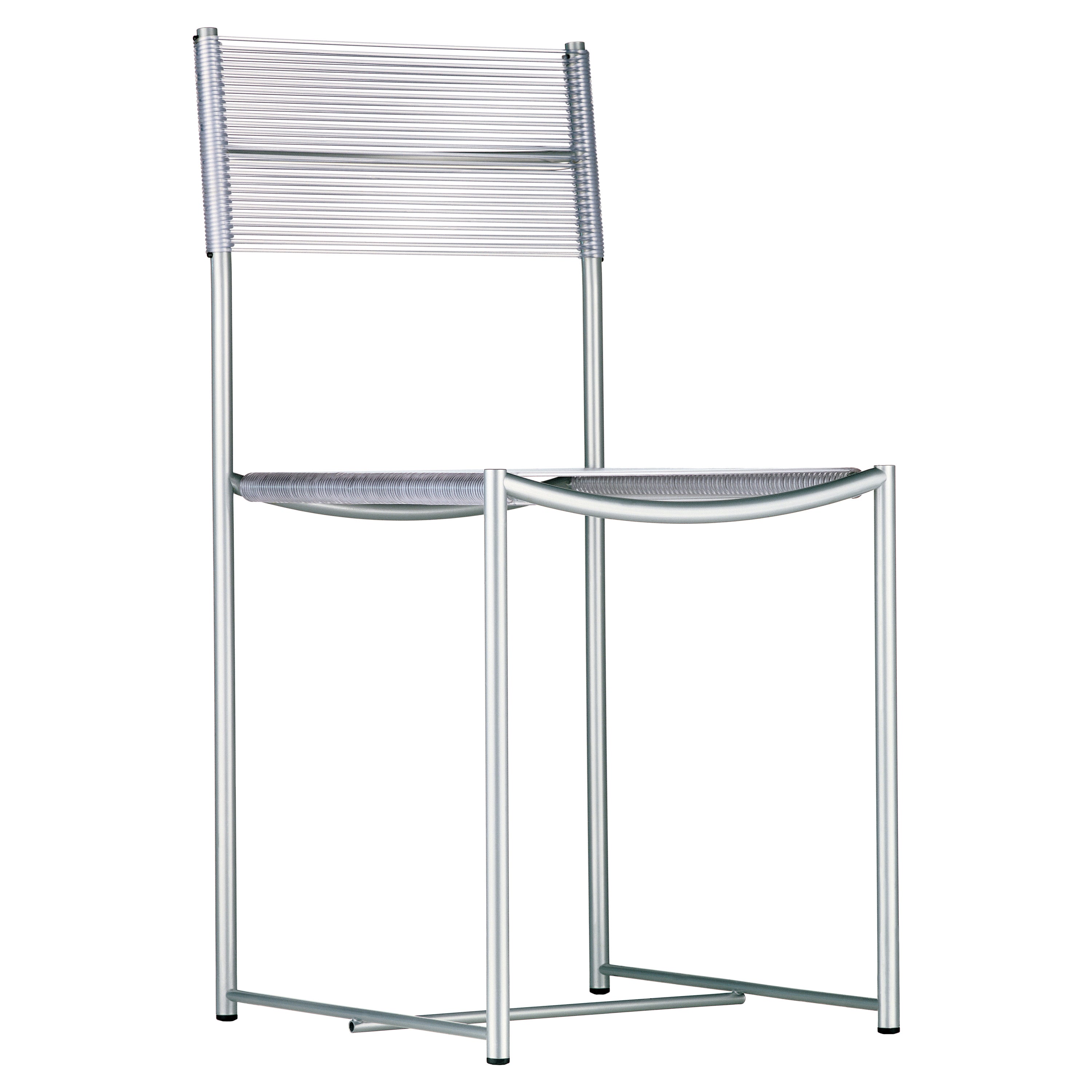 Alias 101 Spaghetti Chair with Clear PVC Seat and Chromed Steel Frame For Sale