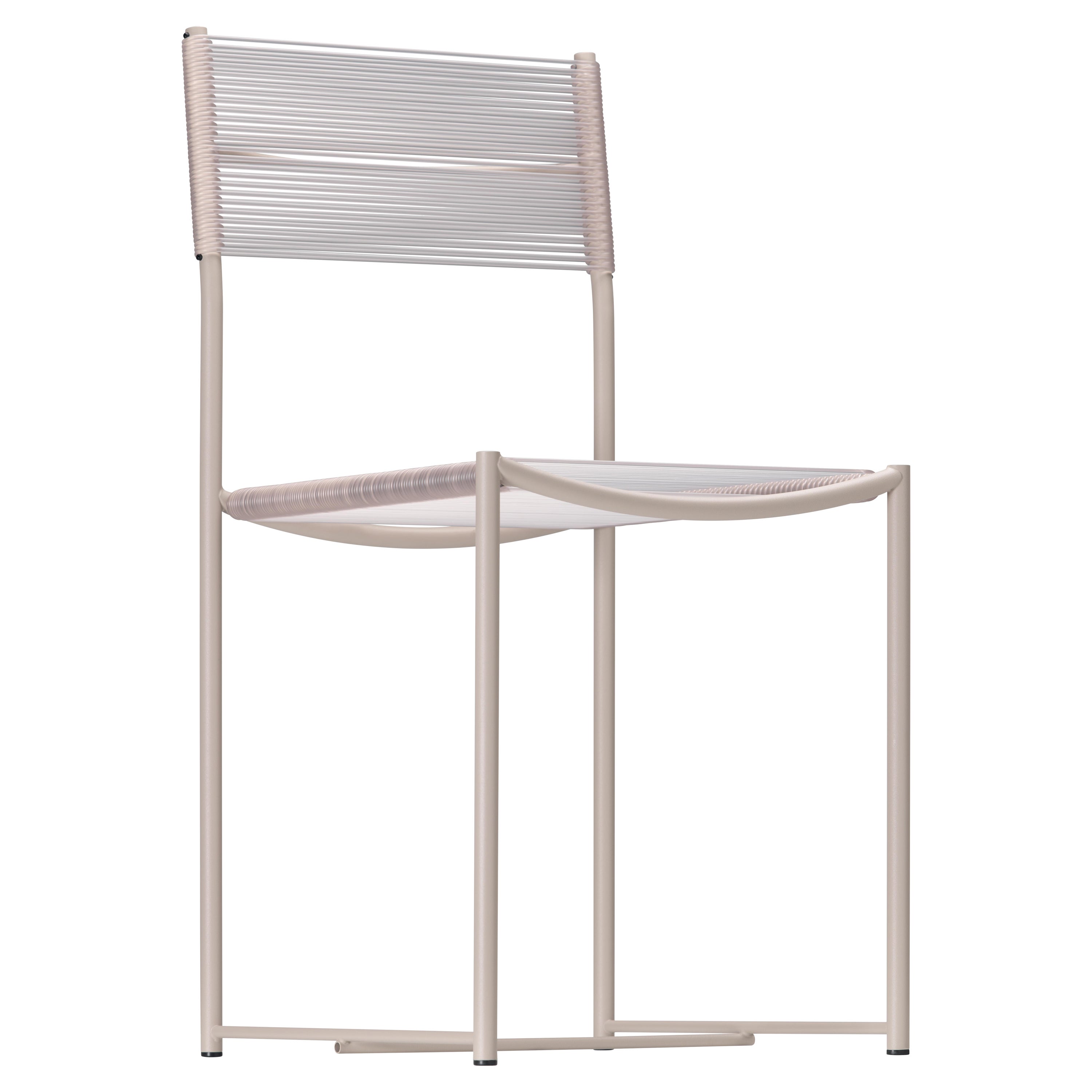 Alias 101 Spaghetti-Stuhl mit Sitz aus klarem PVC und sandlackiertem Stahlgestell