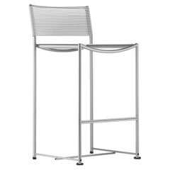 Alias 164 Spaghetti Stool with Clear PVC Seat and Chromed Steel Frame 