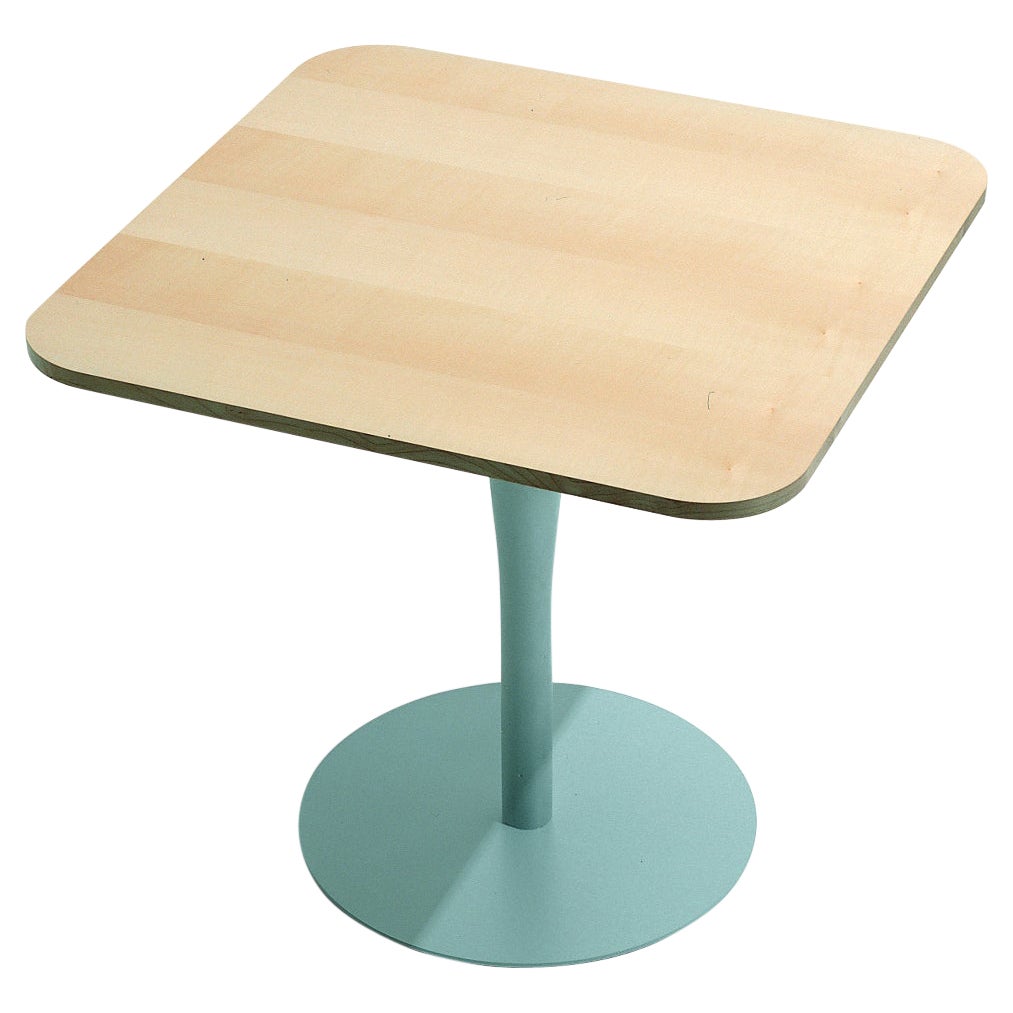 Alias 785 Square Atlas Table in Natural Maple Top with Lacquered Steel Frame For Sale