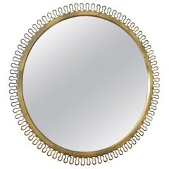 Swedish Modern 1950's Brass Mirror