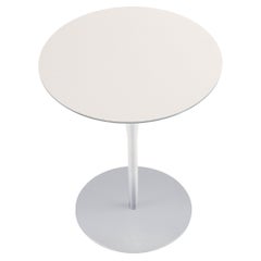 Alias 796 Round Atlas Table in White Laminated Top and Lacquered Aluminum Frame 