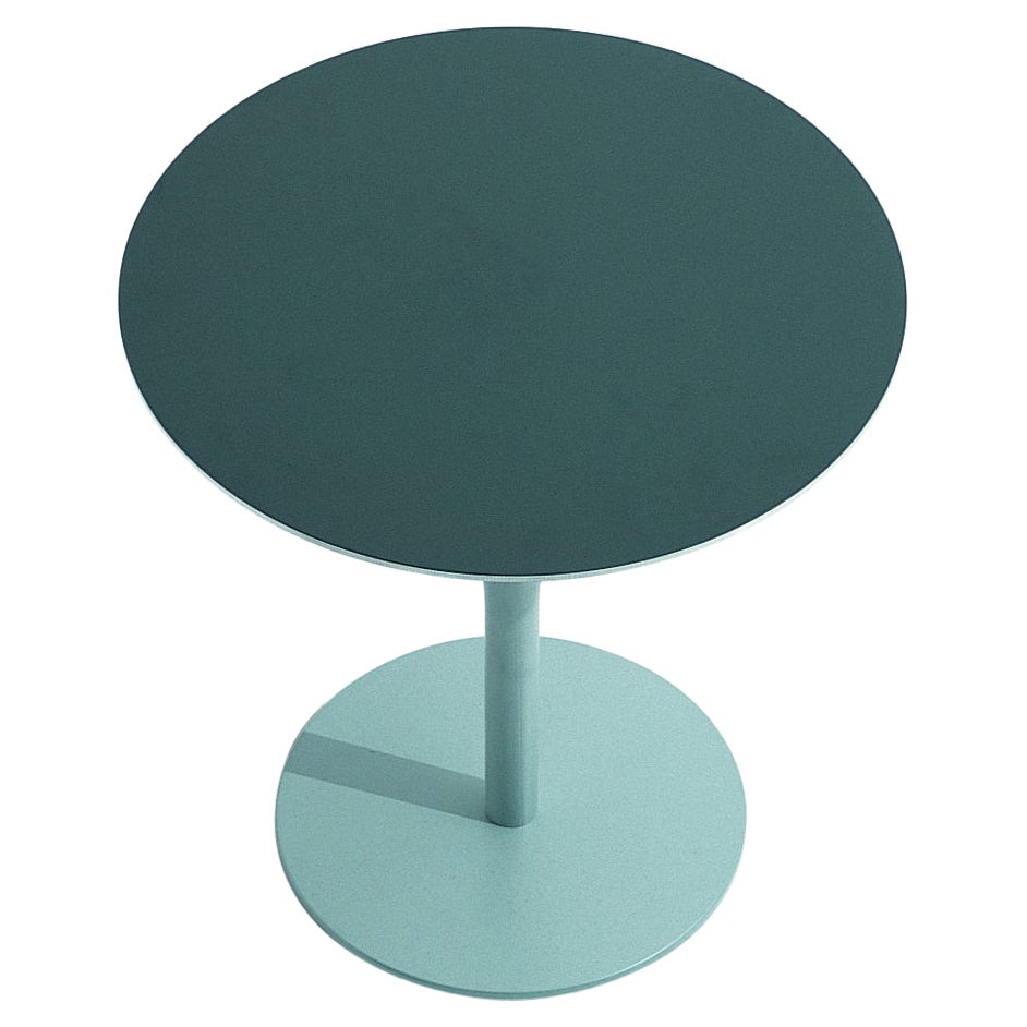 Table basse Atlas ronde Alias à plateau en stratifié anthracite et acier laqué