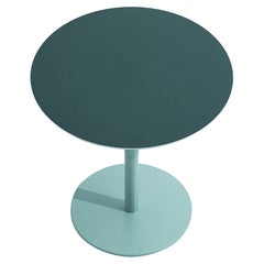 Table basse Atlas ronde Alias à plateau en stratifié anthracite et acier laqué