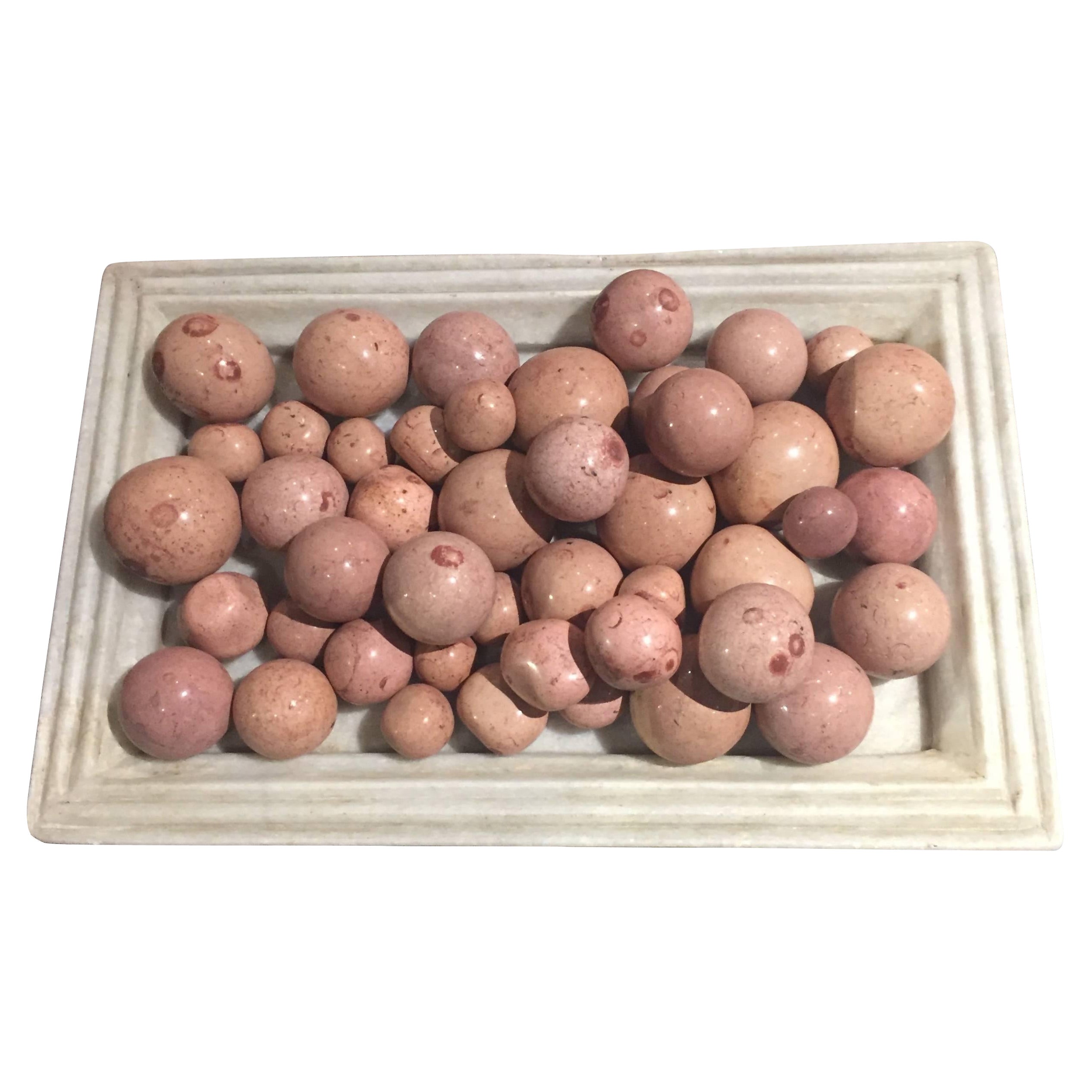 Collection Rose Colored Stone Balls, Brazil, Contemporary For Sale