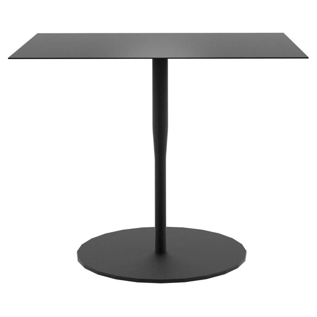 Alias Square Atlas Low Table N in Black Top and Lacquered Steel Frame (Table basse Atlas carrée à plateau noir et cadre en acier laqué)