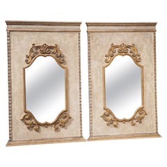 Pair of Painted and Giltwood Mirrors from Florence, Italy