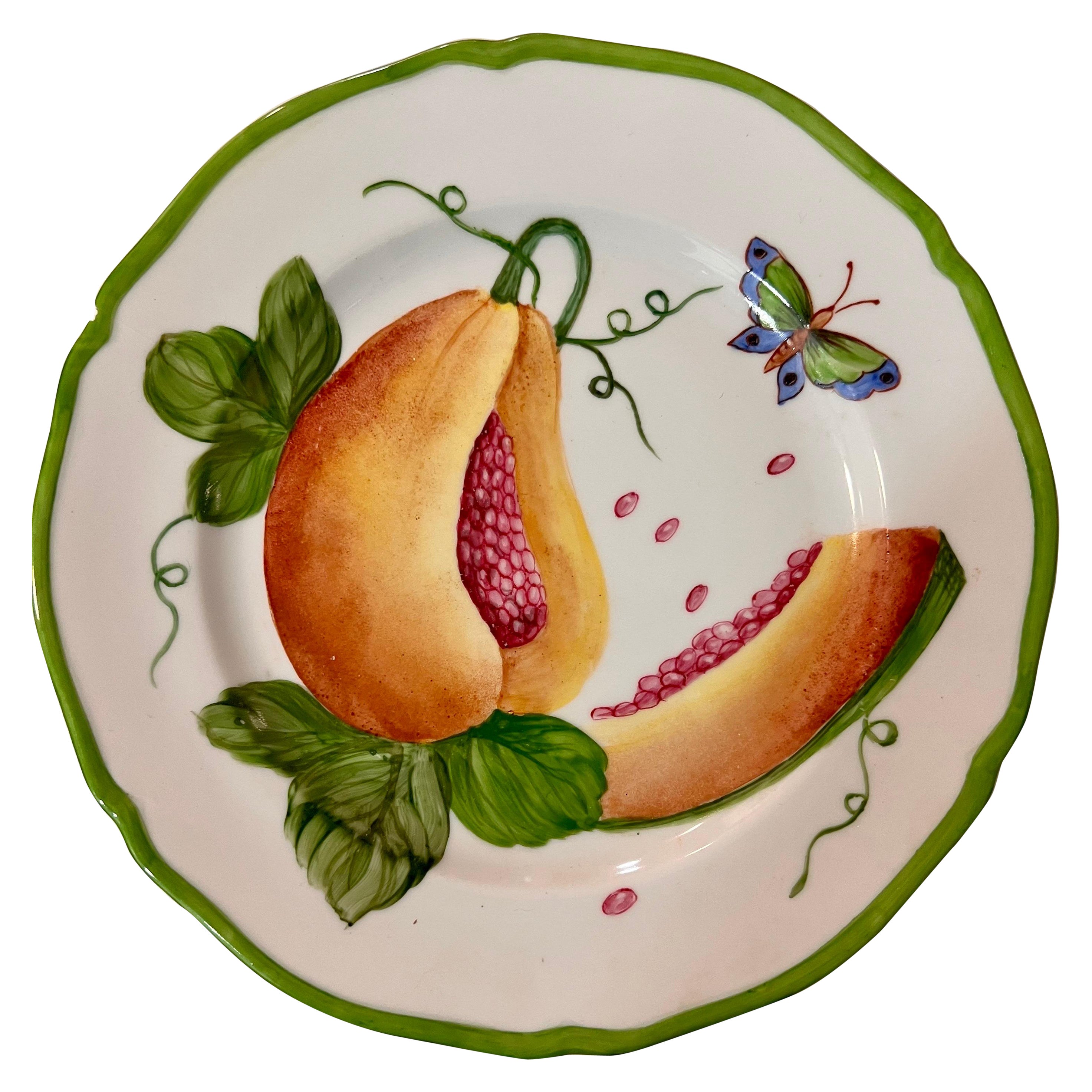 Fruit Salad Plates Design by Giovanna Amoruso Manzari for Limoges France For Sale