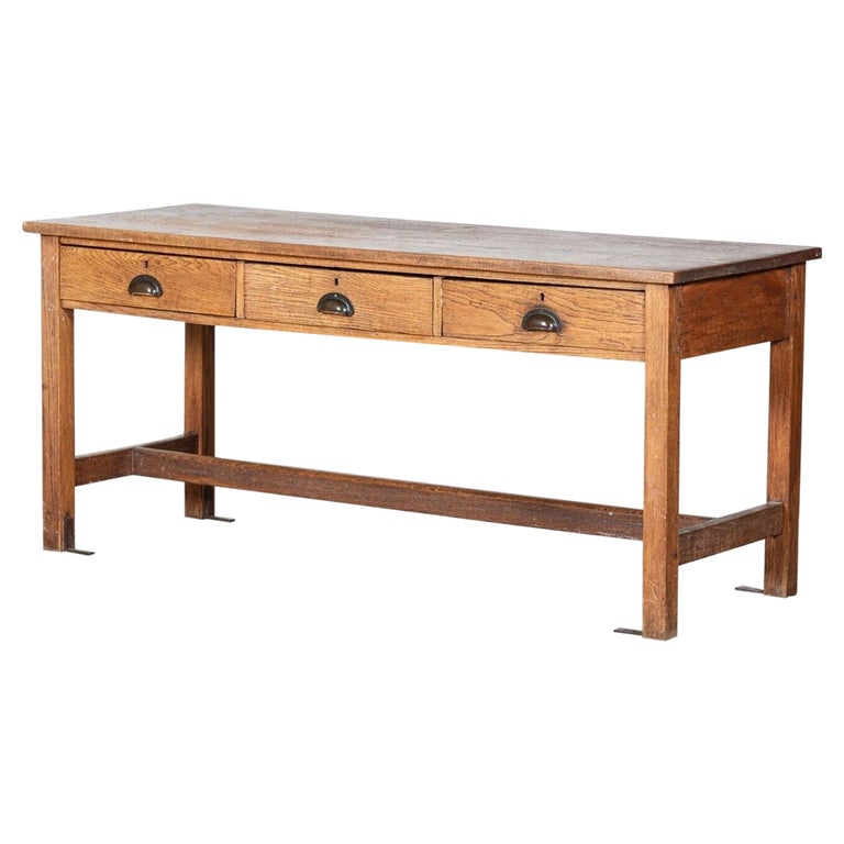19thC English Oak Work Mill Table For Sale at 1stDibs