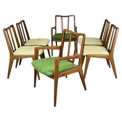 Mid-Century Modern Dining Chairs After James Mont Six in Walnut