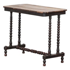 19thC English Oak & Pine Bobbin Table
