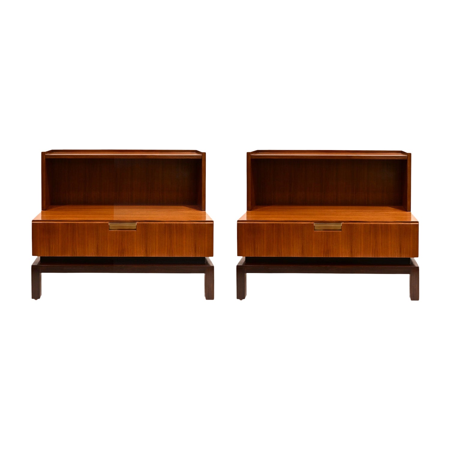 De Coene Freres Pair of Beautifully Tailored Bedside Tables 1960s