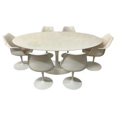 Mid Century Eero Saarinen for Knoll Dining Table, Six Chairs, Refinished