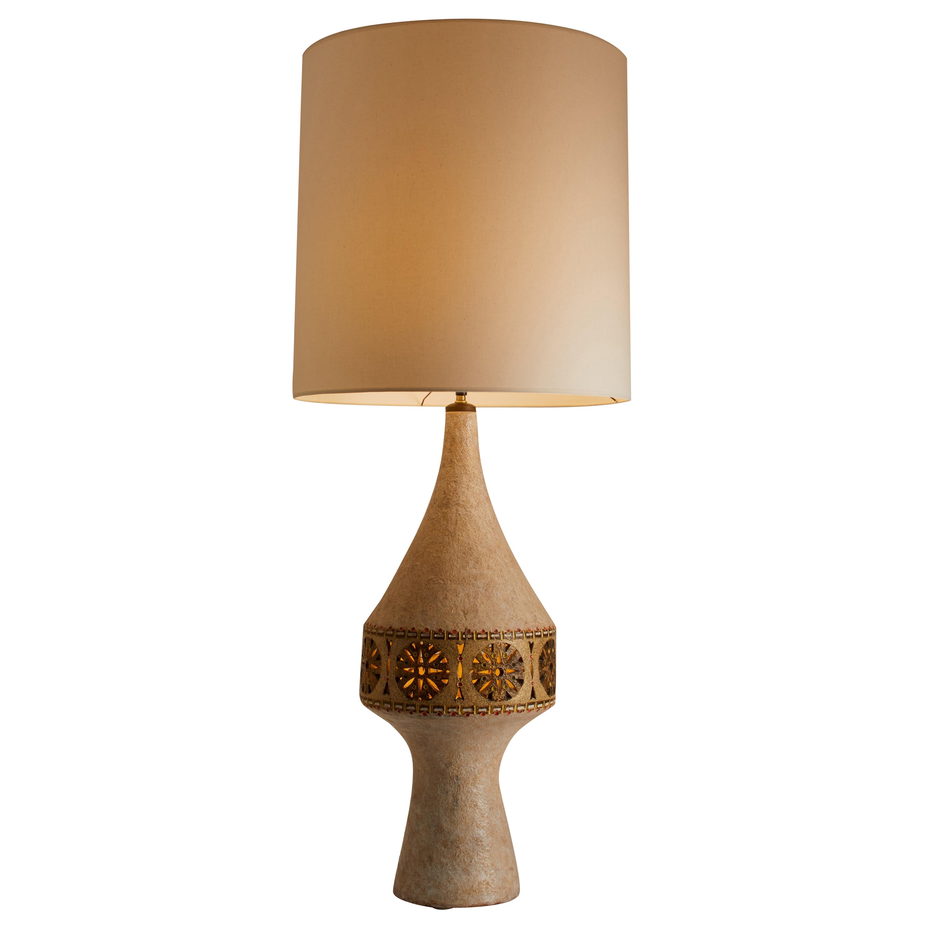 1970s French Huge Scale Raphael Giarusso Ceramic Lamp For Sale