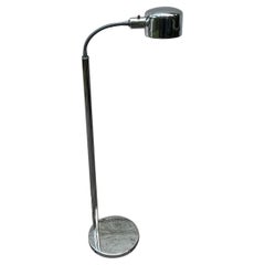 Mid-Century Modern Chrome Floor Lamp with Adjustable Goose Neck Lamp