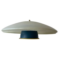 Ufo Design Glass Flush Mount Ceiling Lamp, 1950s, Germany