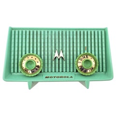 Vintage Mid-Century Modern Turquoise Motorola Model MK-56R AM Table Radio