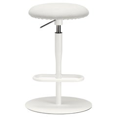 Alias 757 Atlas Adjustable Stool with Upholstery & White Lacquered Steel Frame
