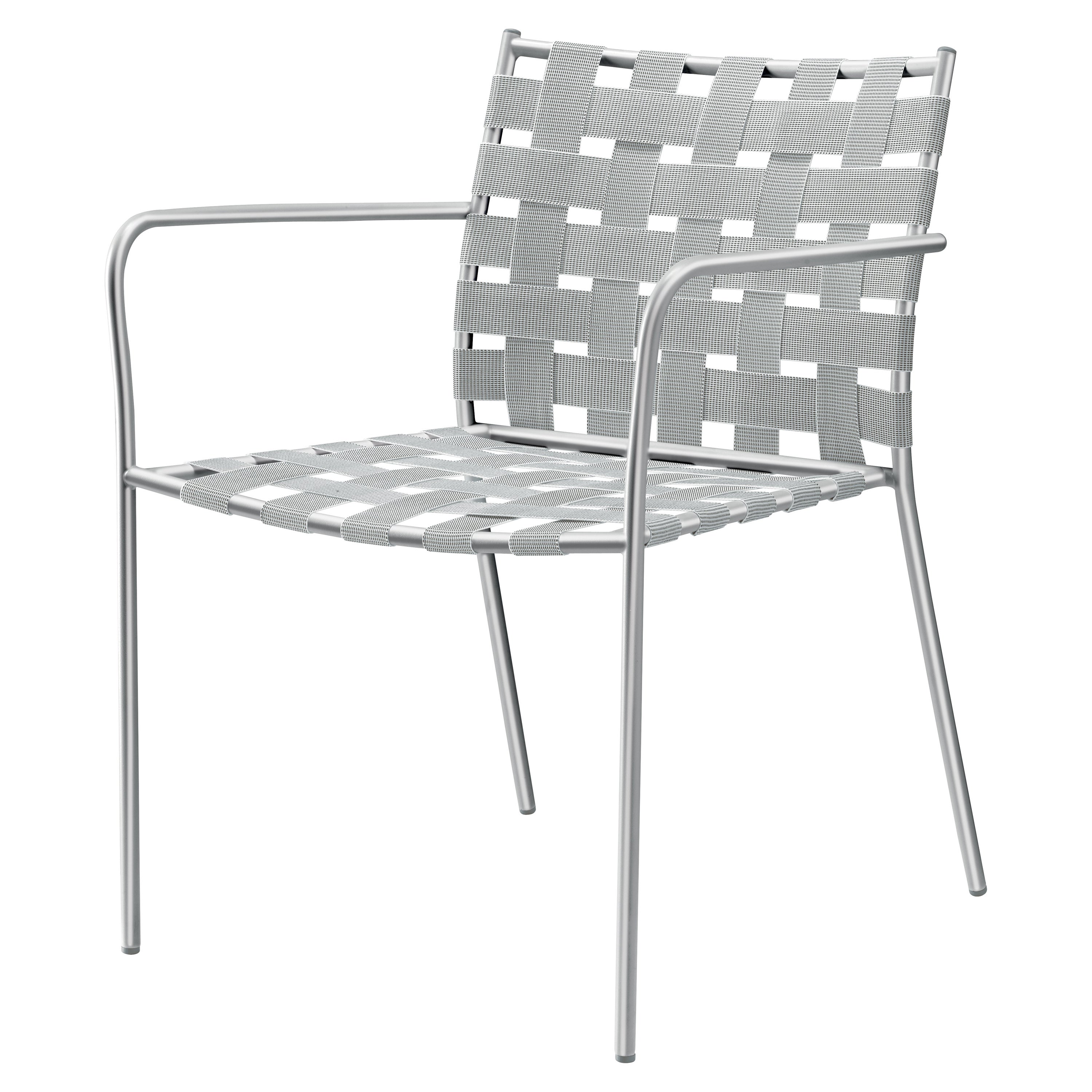 Alias 717 Tagliatelle Outdoor Armchair in White with Stainless Steel Frame For Sale