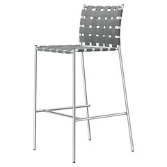 Alias 718 Tagliatelle Outdoor Stool in Grey Seat and Stainless Steel Frame