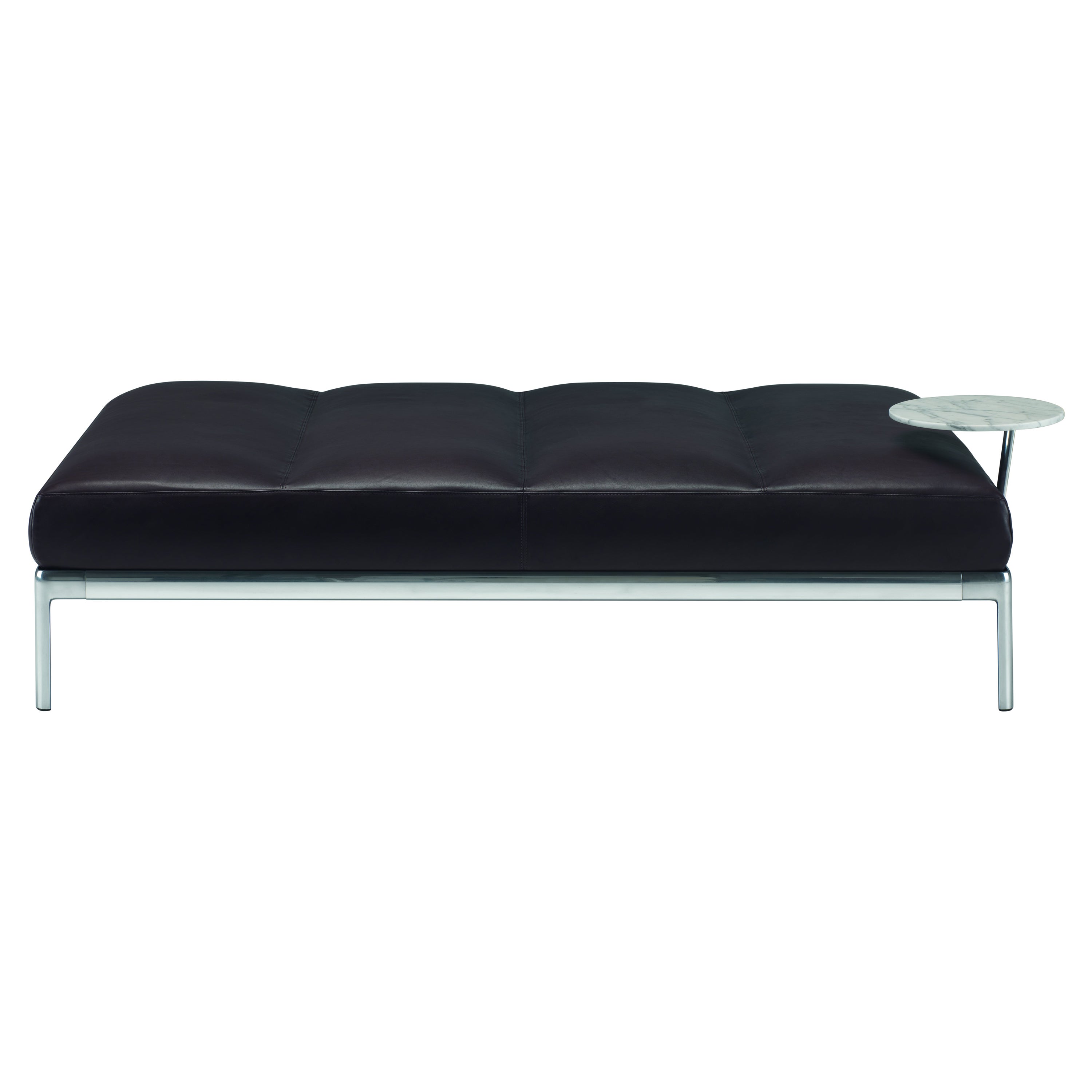 Alias P07 + P15 AluZen Bench with Low Table in Leather Seat & Aluminum Frame  For Sale